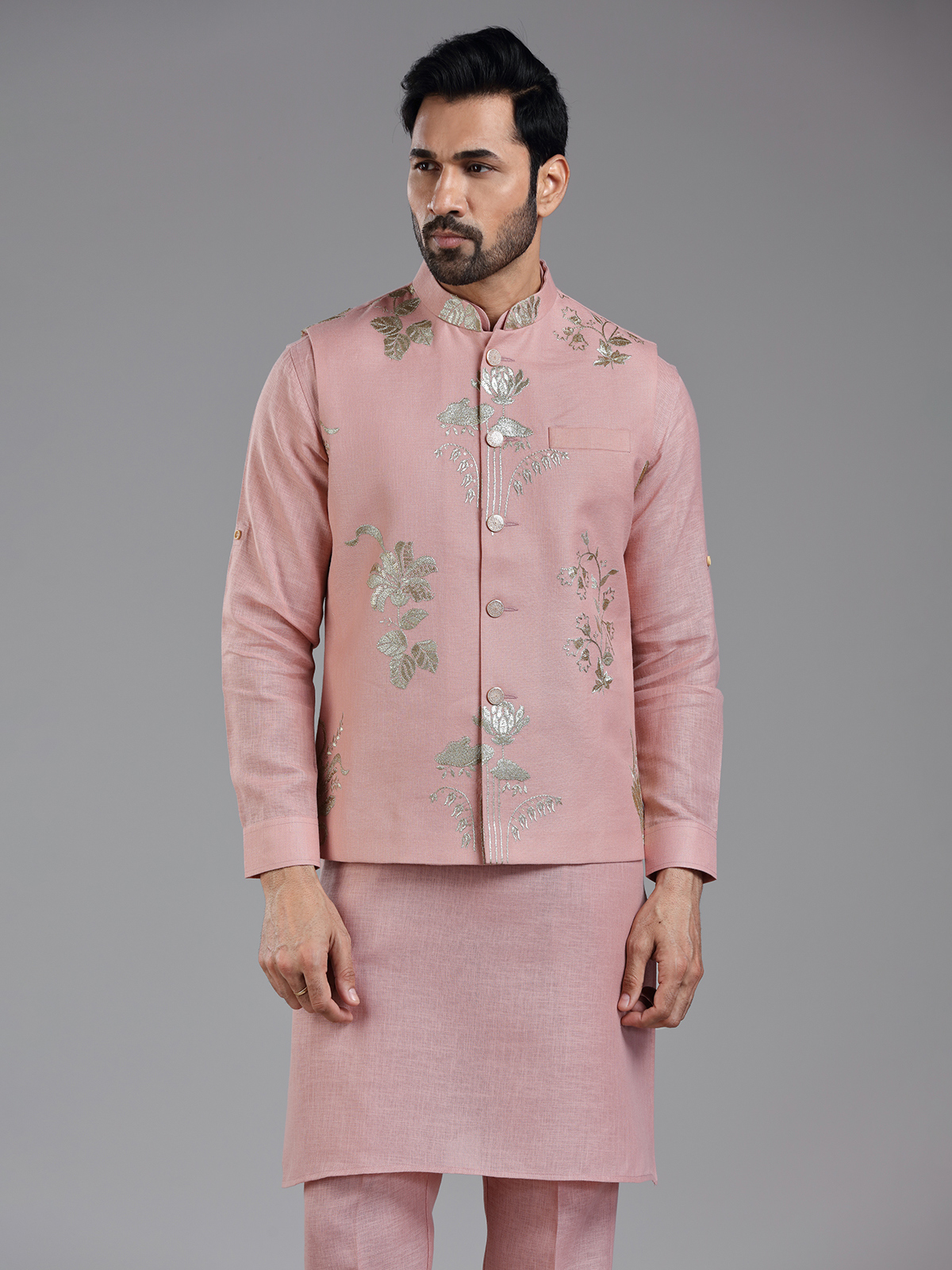 Buy Pink Waistcoat Set for Men in United States| G3+ Fashion