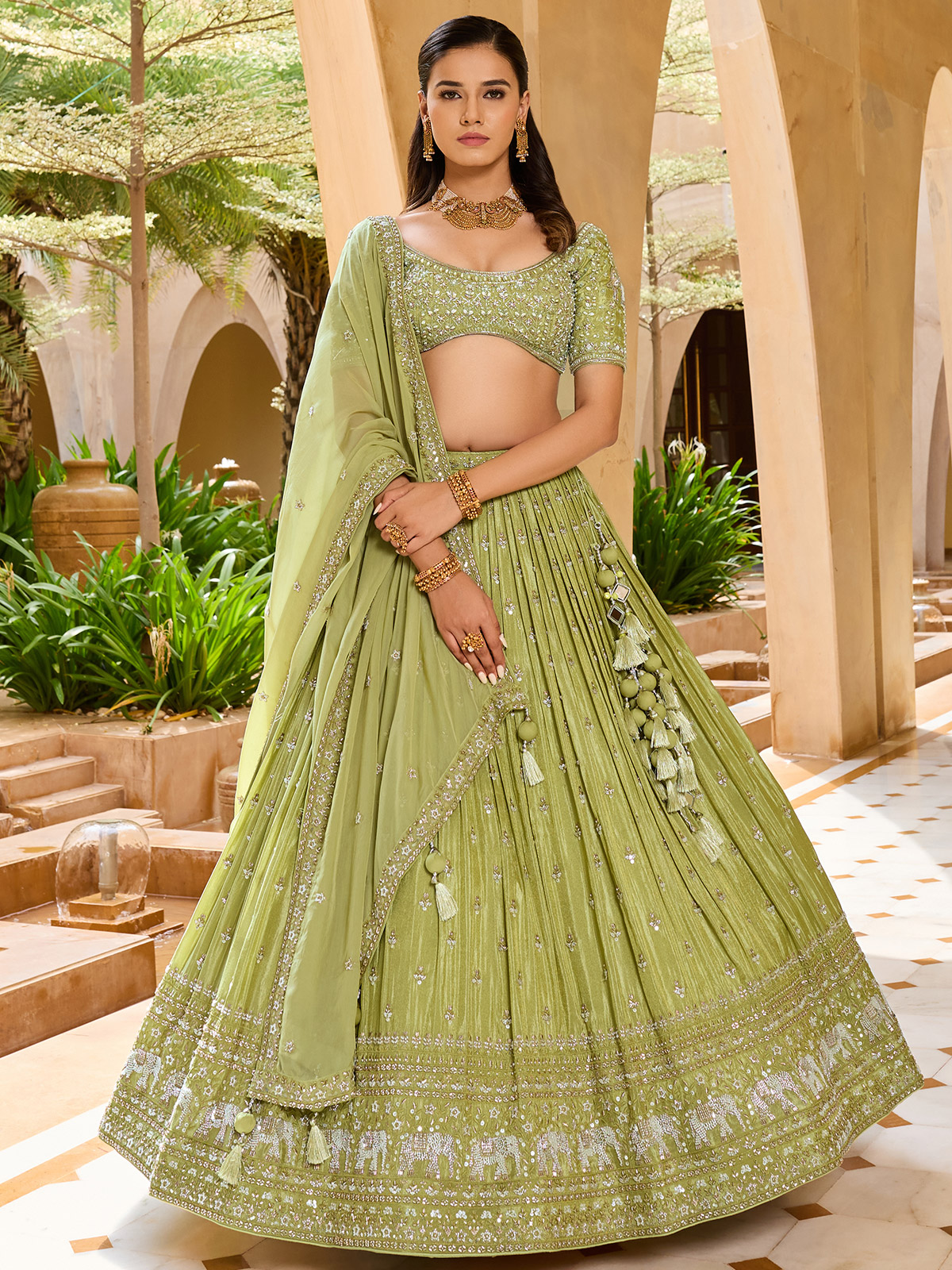 Green Lehenga Choli