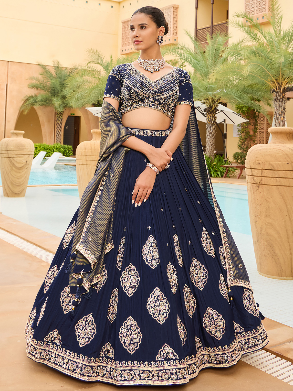 Navy Blue Lehenga