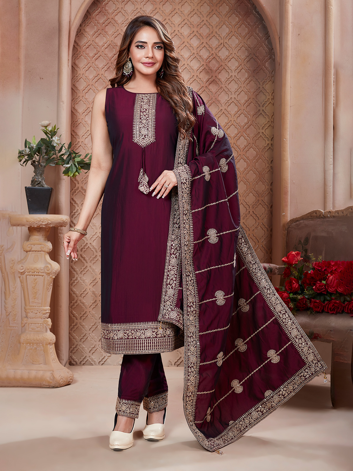 Lavish Designer Palazzo Salwar Suit Luxurious Wedding Suit With