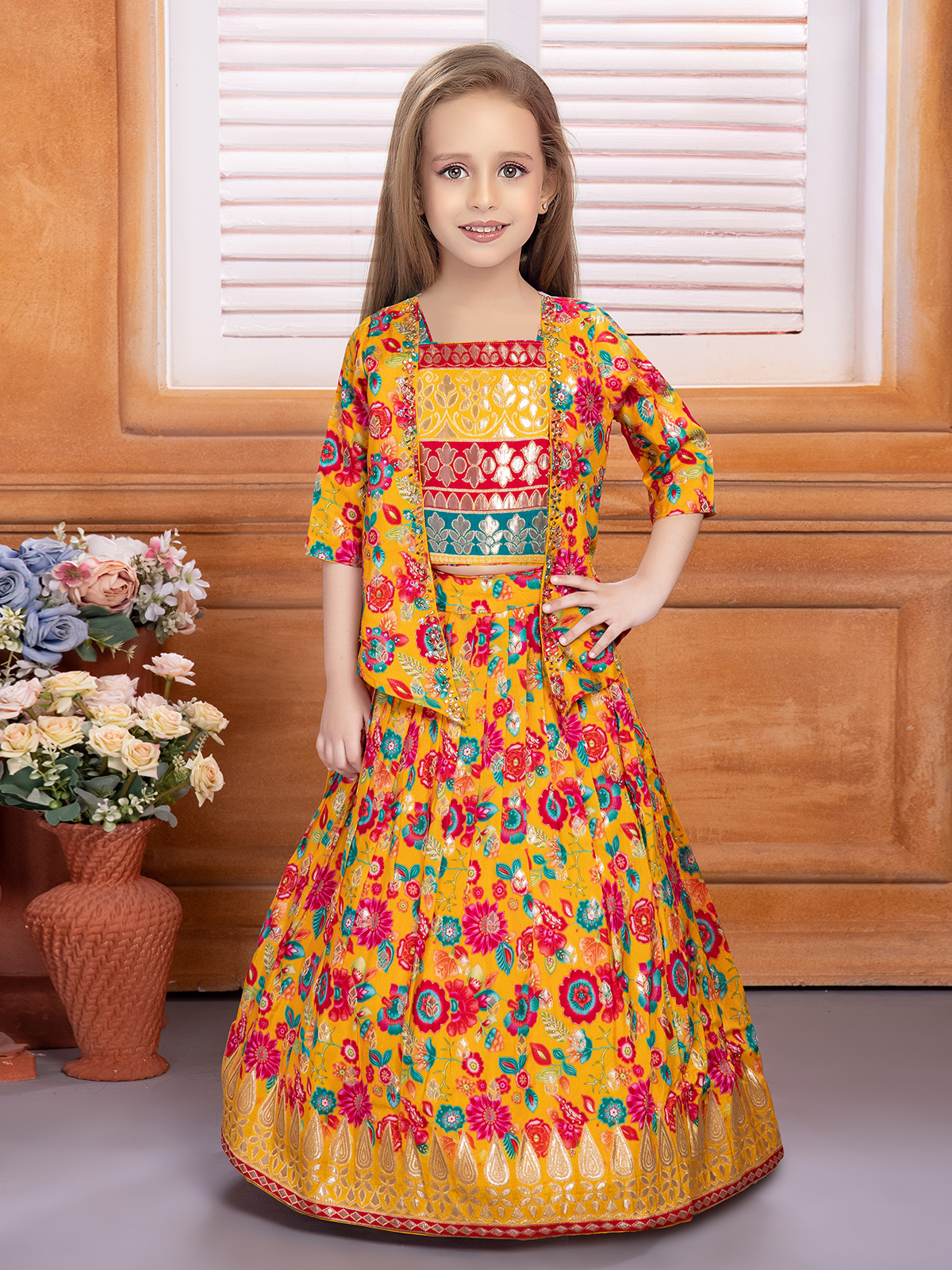 Yellow Lehenga Choli Dress For Baby Girl Girls Yellow Lehenga