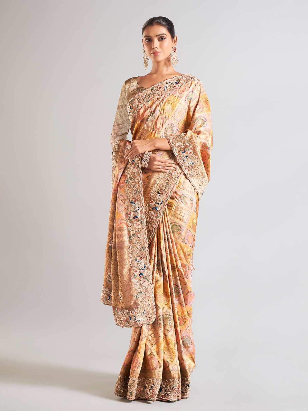 Bridal zardosi saree online
